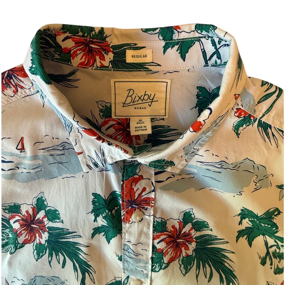 Bixby Nomad Men’s Casual Short Sleeve Shirt Tropical Design Size Med Reg Short - Picture 2 of 16